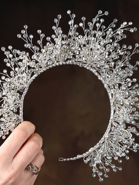 Silver Crystal Bridal Crown